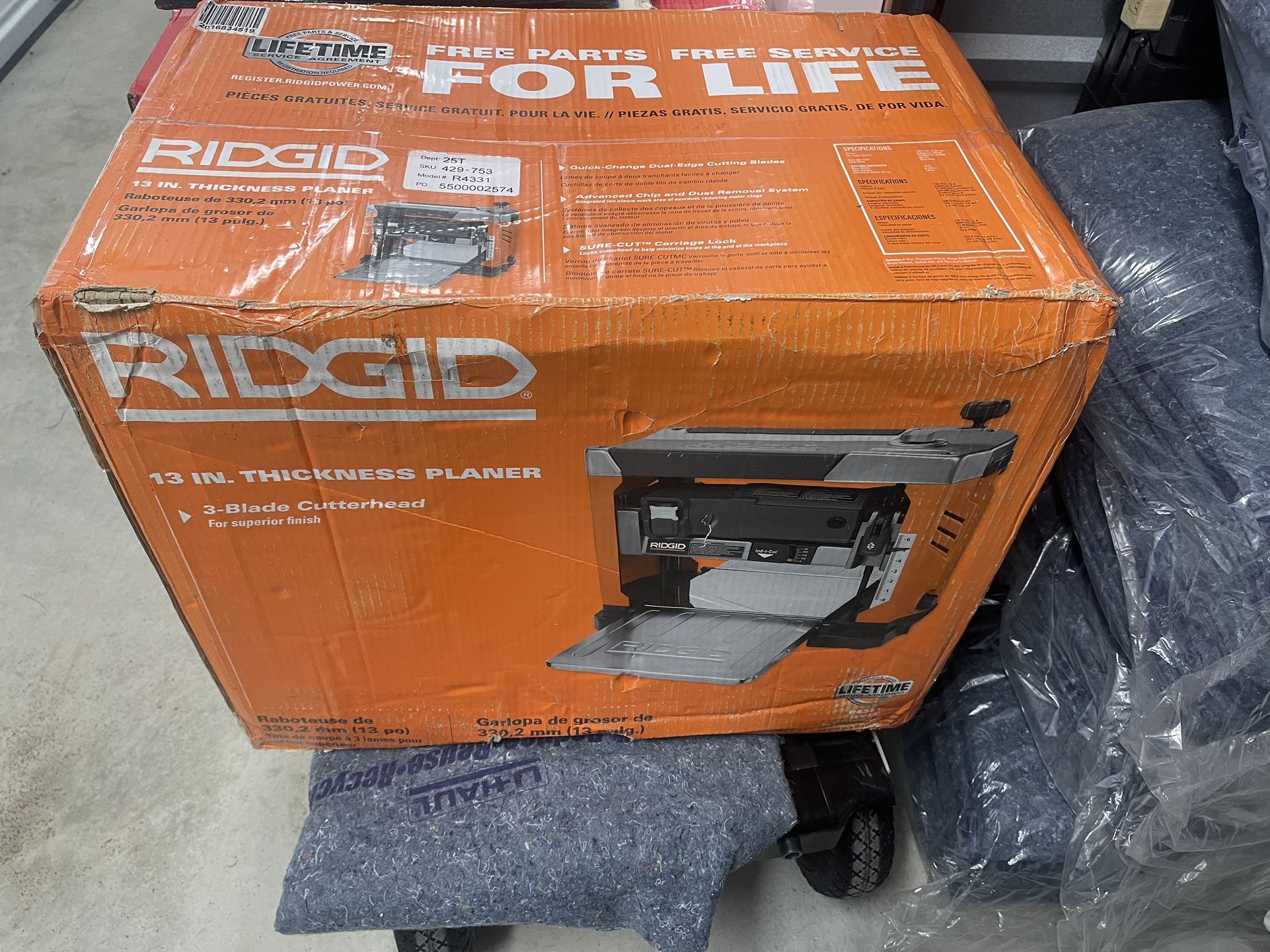 Ridgid R4431 - 13” Thickness Planer 3 Blade