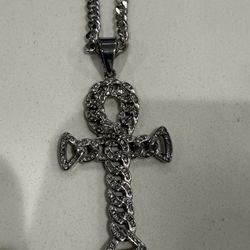 Stainless Necklace With Cross Pendant 