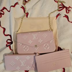 Pink 3 Piece Crossbody