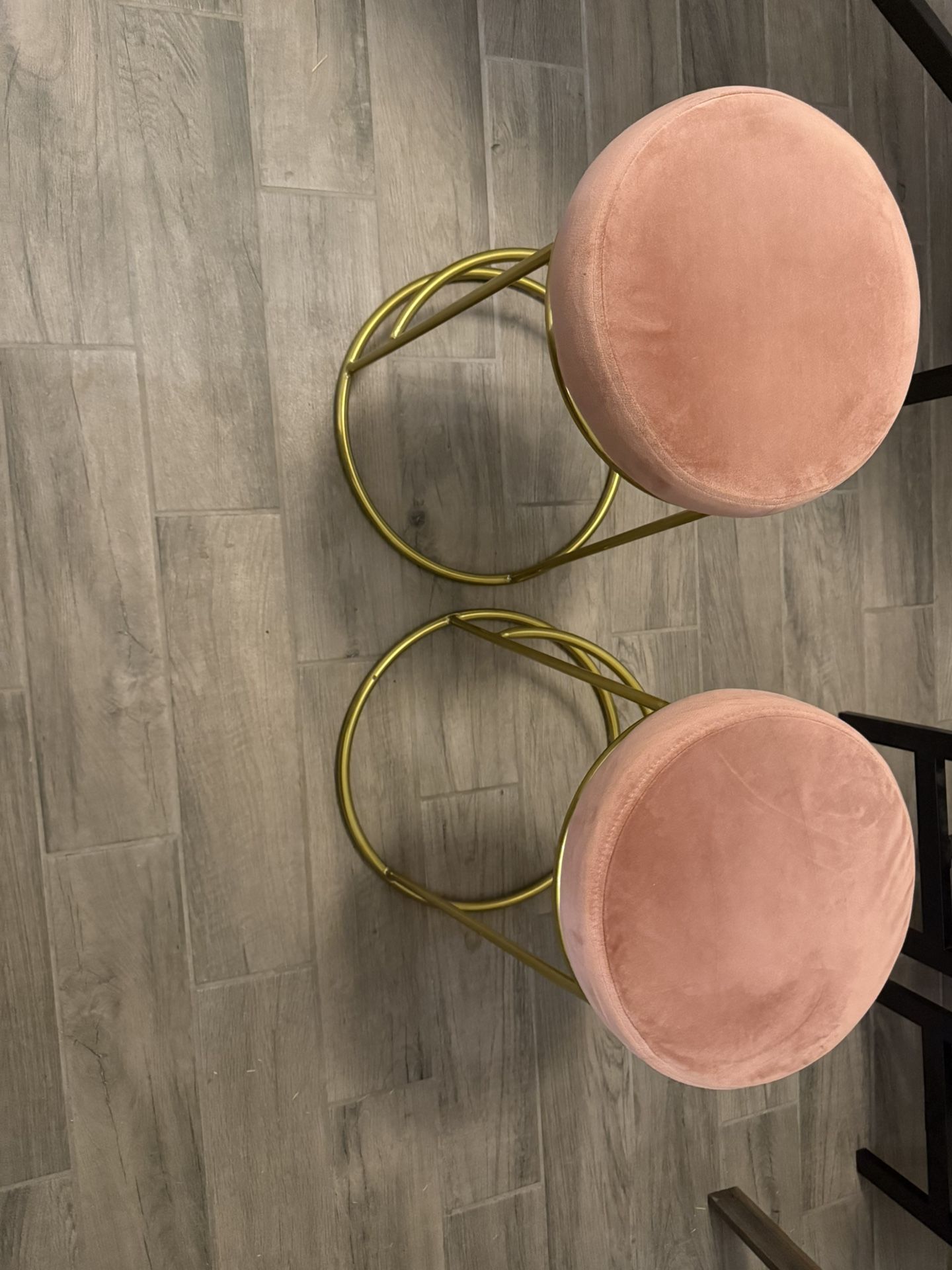 Pink and Gold Bar Stools- like new