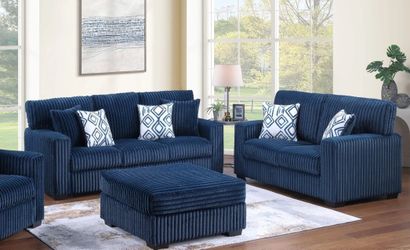 Huge Special Navy Livingroom FW1559 2pc sofa loveseat special
