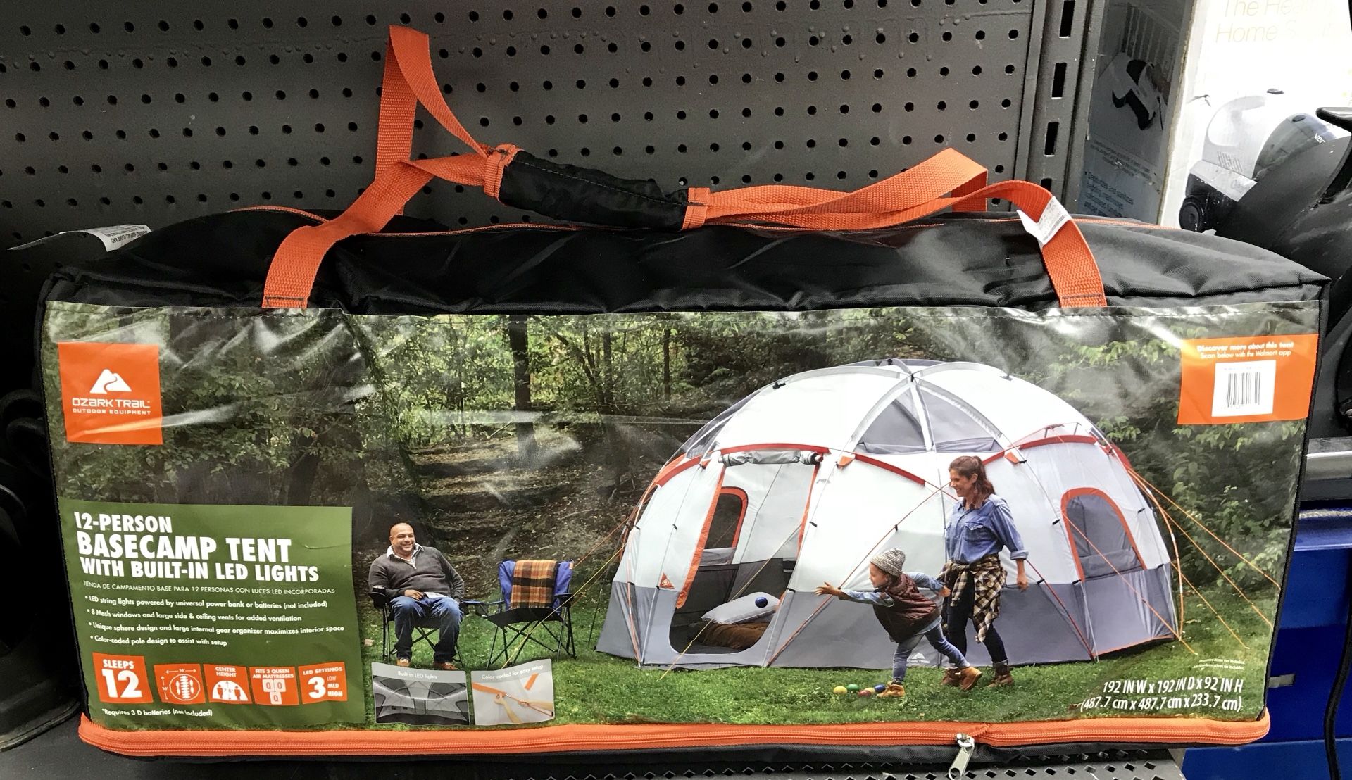 Brand new Ozark Trail (30500) 12 person basecamp tent with built-in LED lights for sale