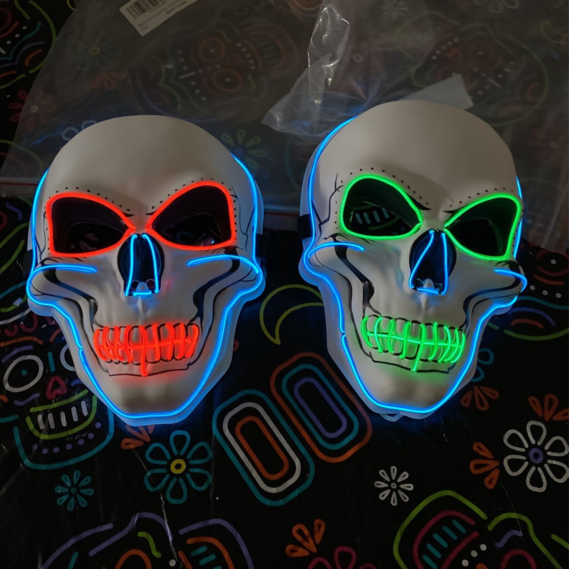 New Halloween Light Up Skull Mask