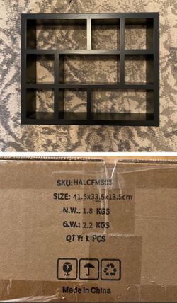 9 Slot Wood Shelf