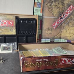 Vintage 2003 Hasbro Monopoly The Lord of the Rings Trilogy Edition 100% Complete Board Game LOTR