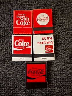 #78 Vintage Coca-Cola Advertising Matchbooks Set of 5