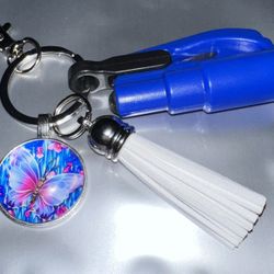 Car Safety Hammer Spring Type Escape Hammer Window Breaker Punch Seat Belt Cutter With Butterfly Key Chain 