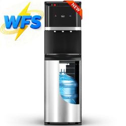 New Patiosunny Bottom Loading 304 Stainless Steel Water Cooler Dispenser for 5 Gallon Bottles, Water Cooler with 3 Temperature Settings - Hot, Cold & 