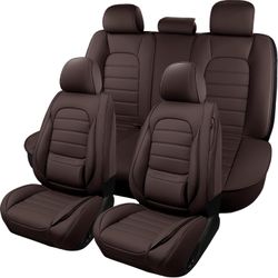 Universal Cover Empire Car Seat Covers *Full Set* PU Leather Brown
