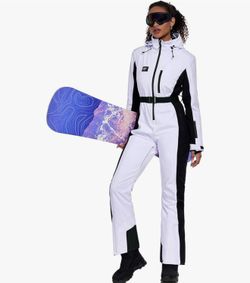 Women's Ski Suit One Piece Jumpsuits Snowsuits Waterproof Winter Snow Snowboarding Suits-Size Med