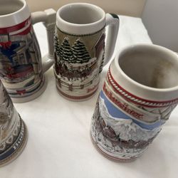 4 Budweiser Steins 