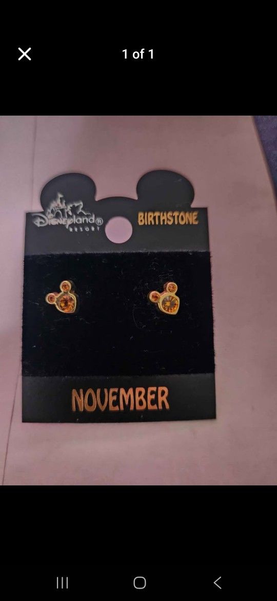 Disney November Birthstone Earings