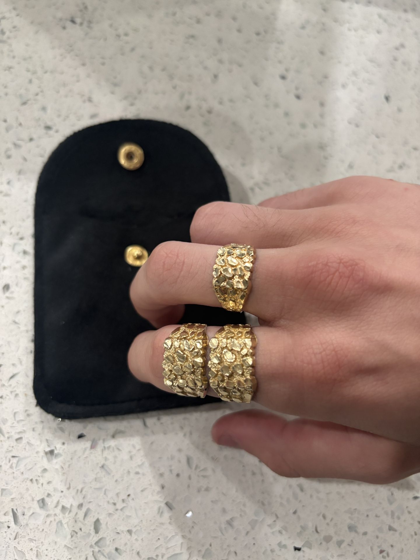 Solid 10k Yellow Gold Nugget Shoes
