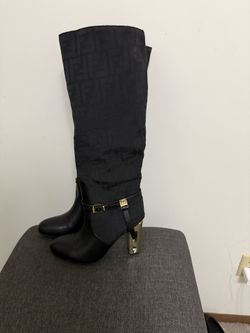 Elegant gold heel Fendi boots size 8