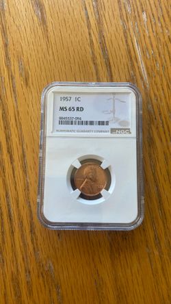 1957 penny graded