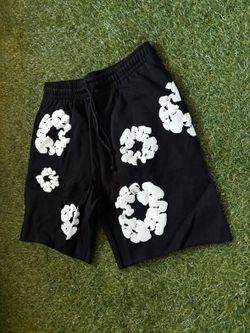Denim tear shorts black/white
