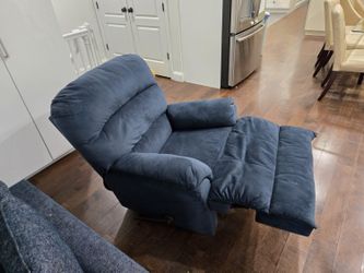 Comfy blue reclining chair