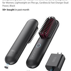 TYMO Cordless Hair Straightener Brush - Porta PRO Portable Straightening Brush for Travel, Mini Ionic Hot Comb Straightener for Women, Lightweight on-