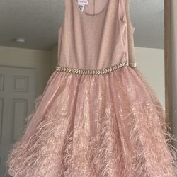8T girls, princess feathered dress boutique