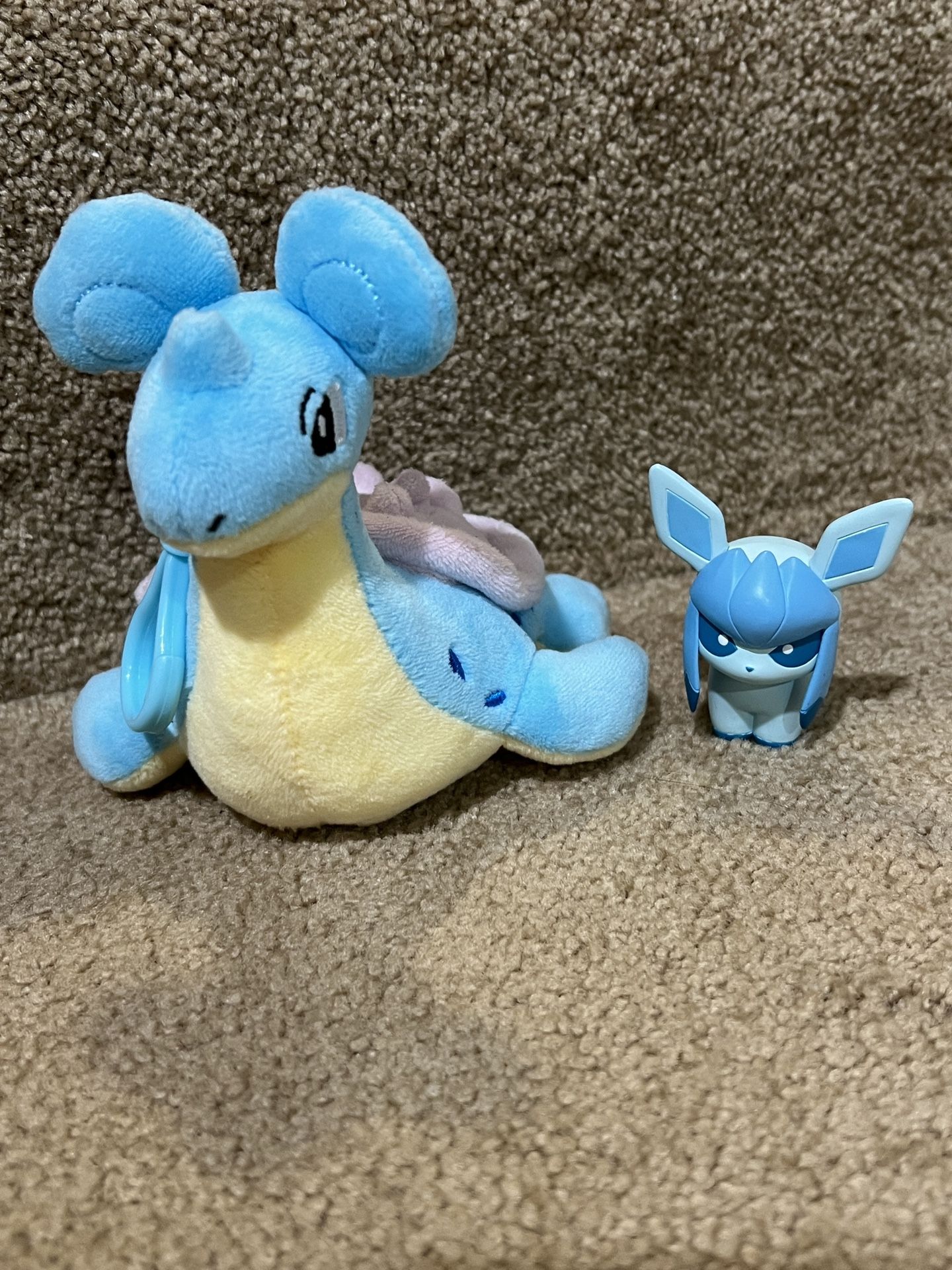 Pokemon Plush Doll Lapras 6in Water Ice & Glaceon   PVC set of 2