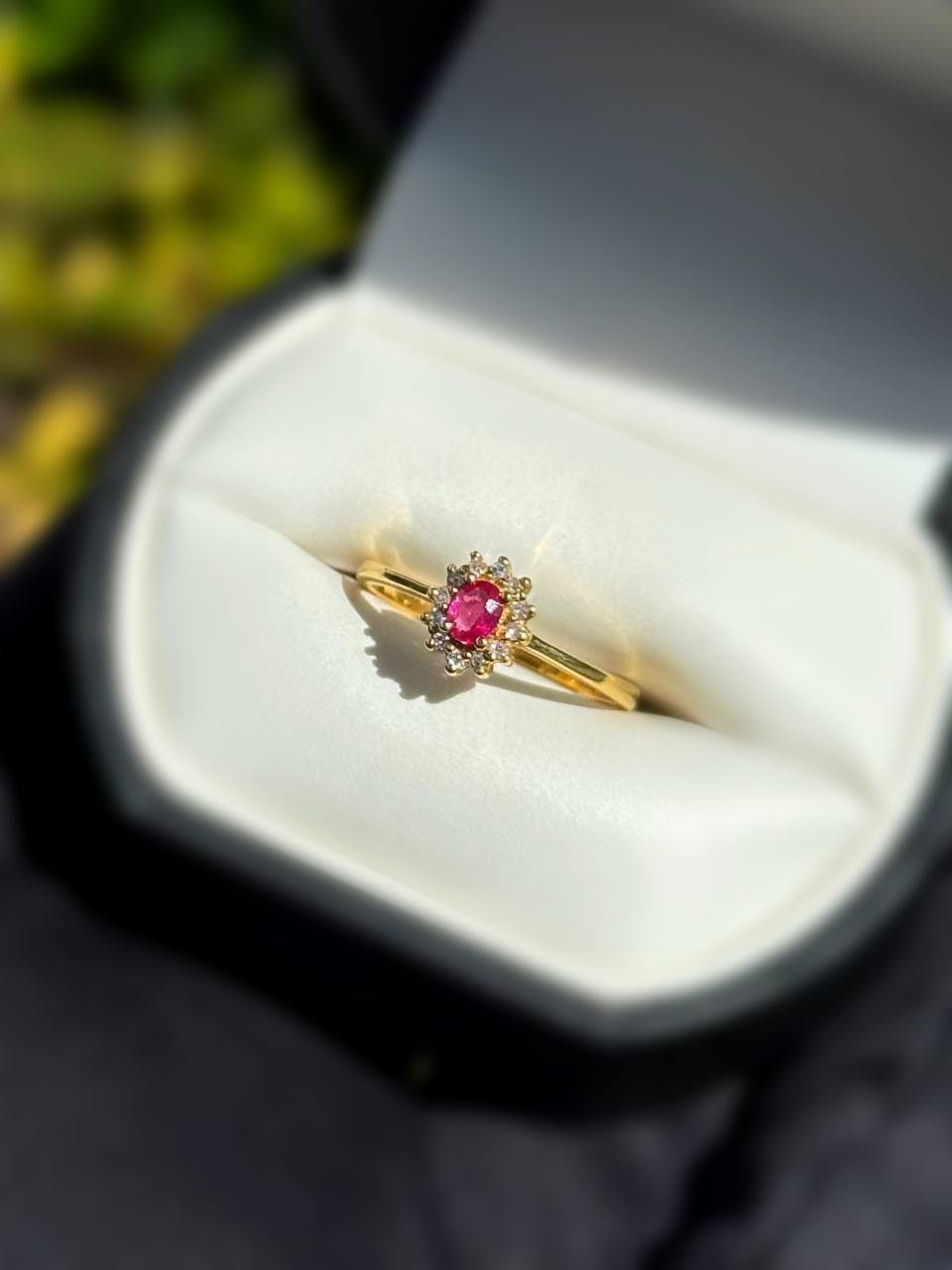 Jewelry 18k solid yellow gold diamonds rose quartz 0.45CTW ring sz 7.00