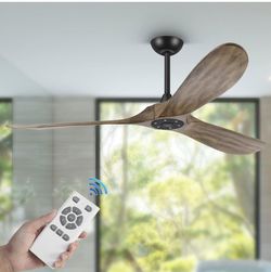60 Inch 3 blade indoor/outdoor ceiling fans without light wood greyish brown