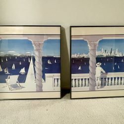 Pair Of Framed Prints, Sydney Harbour 