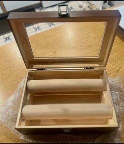 Wooden Jewelry box/organizer with Glass Lid