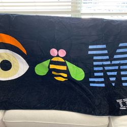 100% Cotton Beach Towel with Colorful Bee Graphic