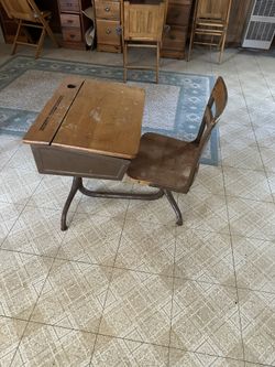 Old School Desk With Chair