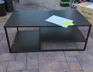 Black Metal / Wood Coffee Table