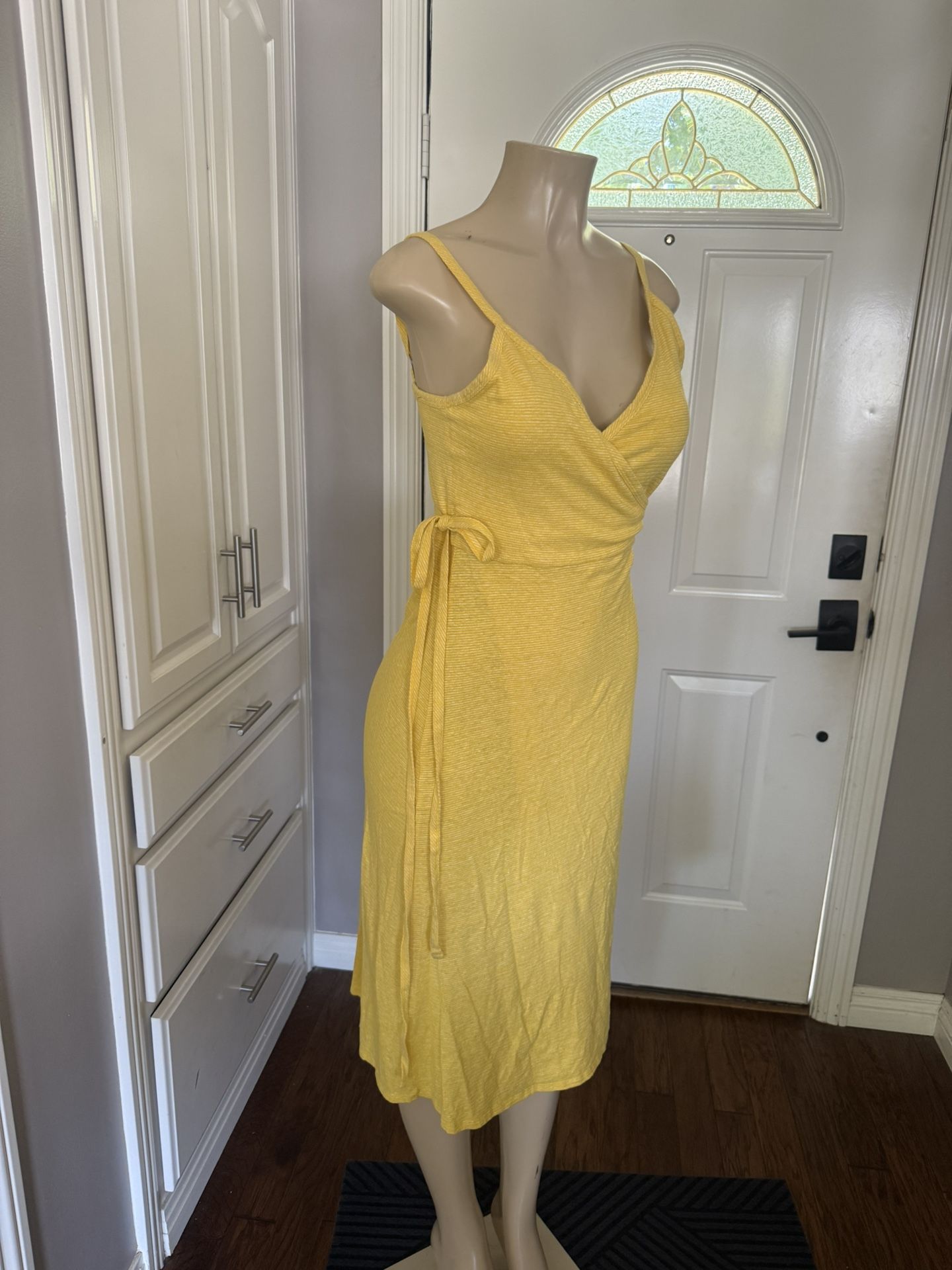 New With Tags. Yellow Patagonia Hemp/ Cotton Wrap Dress Size Medium