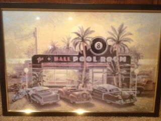 Pool Hall Framed Print BRAND NEW