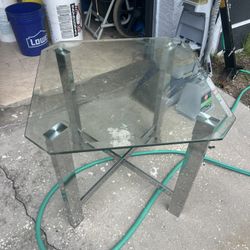 GLASS TOP SIDE TABLE