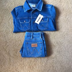 Woman  Vintage 1970 Wrangler Set Jacket And Jeans NWT 