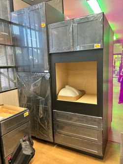 Tall Oven Cabinet - Shaker style in Charcoal grey, Kitchen pantry