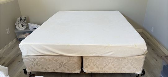 TEMPURpedic CA KING foam mattress, box spring and metal frame