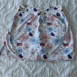 Patriotic Fireworks Print Skort