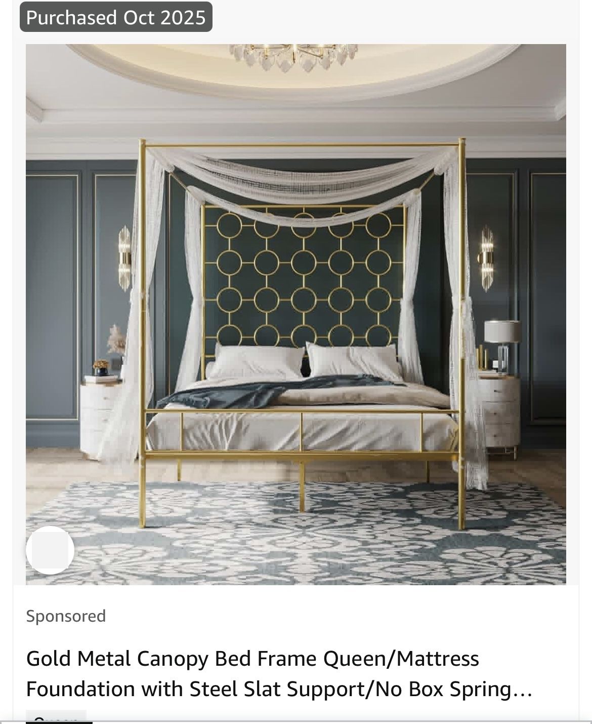 Queen Size Canopy Bed Frame