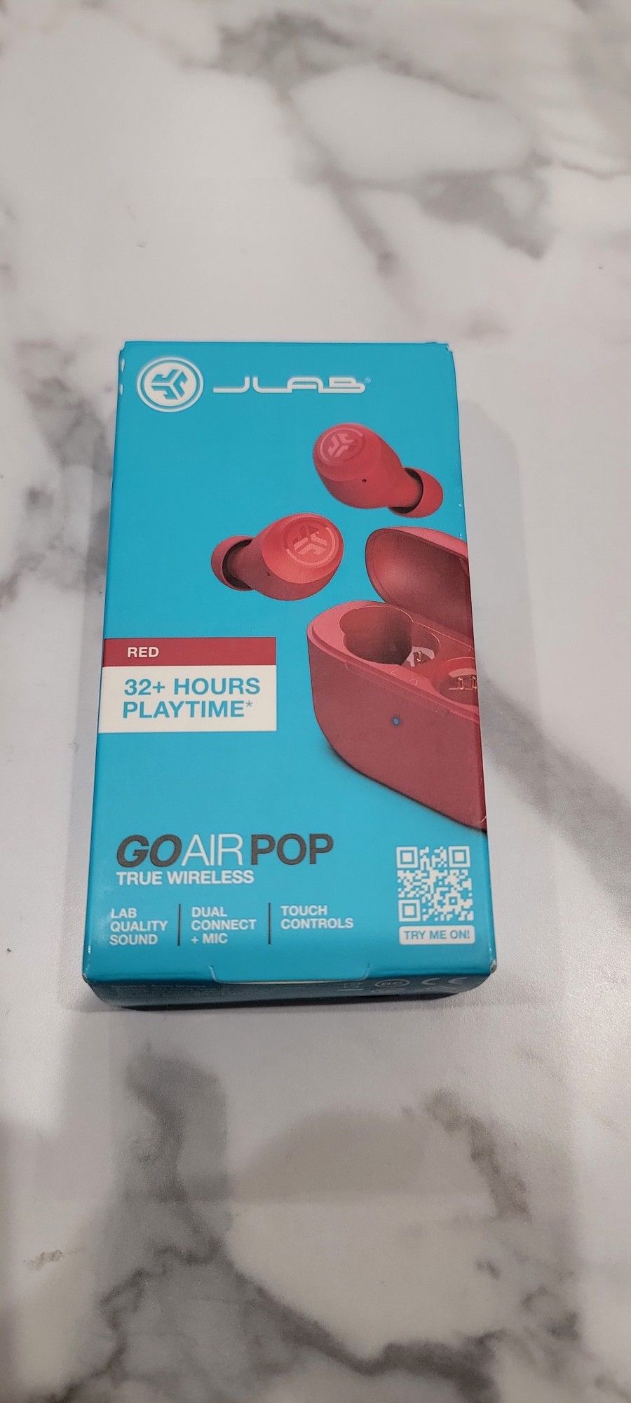 JLab Go Air Pop True Wireless Bluetooth Earbuds + Charging Case Sweat Resistance
