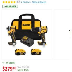 ATOMIC 20V MAX Cordless Brushless Compact Drill/Impact 2 Tool Combo Kit with (2) 1.3Ah Batteries, Charger, and Bag