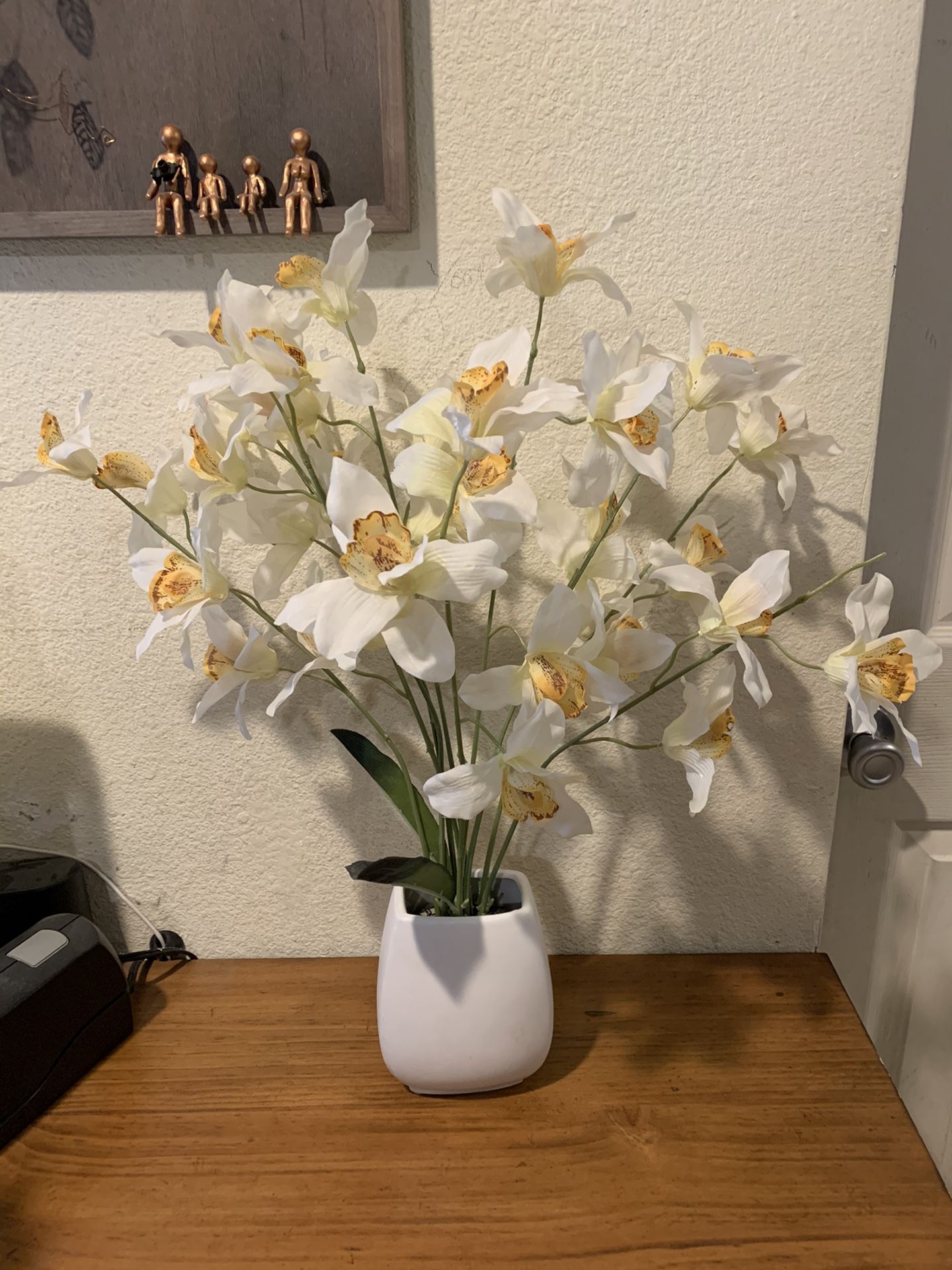 Fake Orchid Plant Flower Vase Decoration 