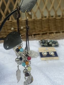 Long Dangle, Multicolor, Feather Earrings