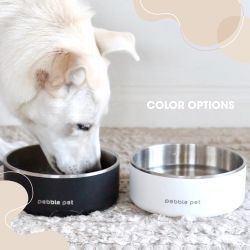 Black Stainless Steel Insulated Dog Bowl For Medium Large Dogs