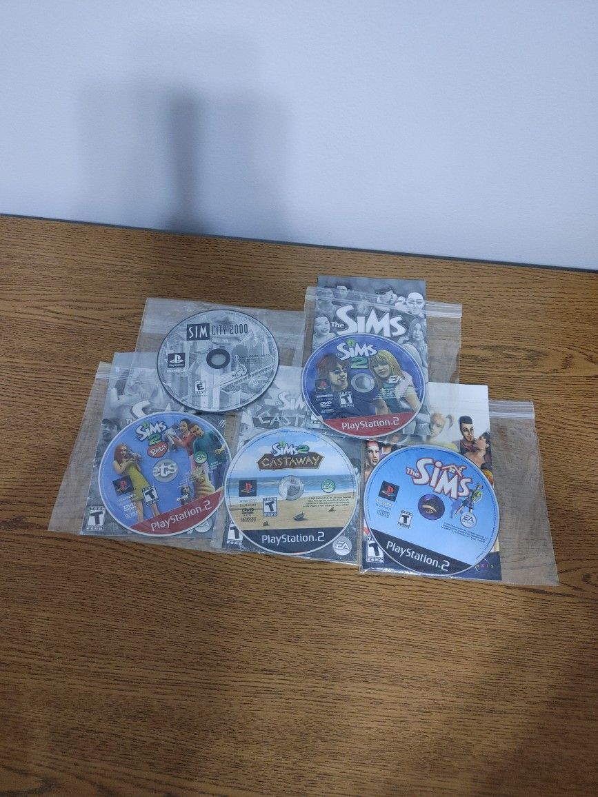 Set Of 5 Sims PS Games