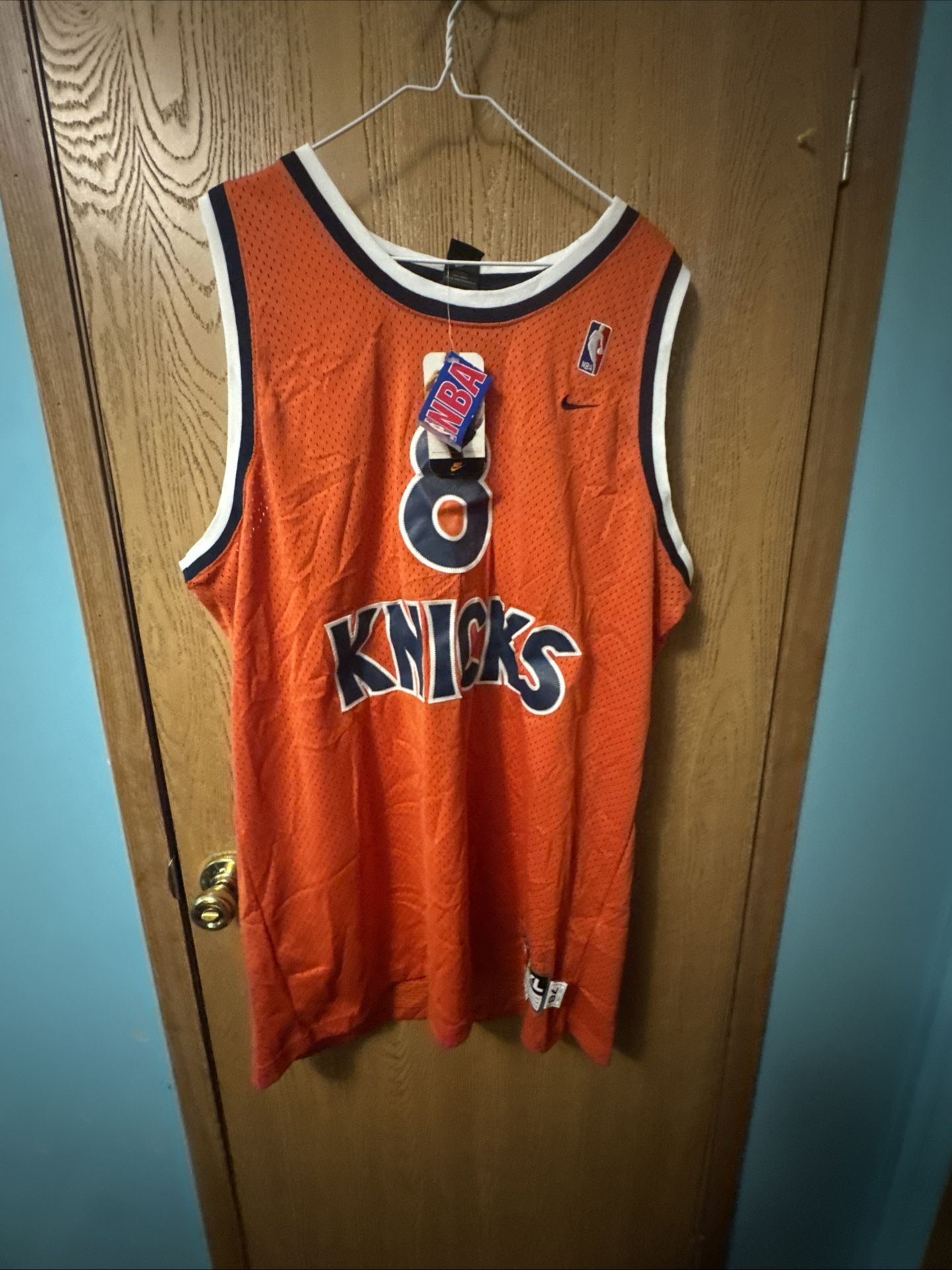 Vintage 2003 Nike Latrell Sprewell Knicks Jersey Men XXL +2 Orange Stitched NBA