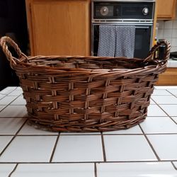 Cane Basket Brown With Handles 
