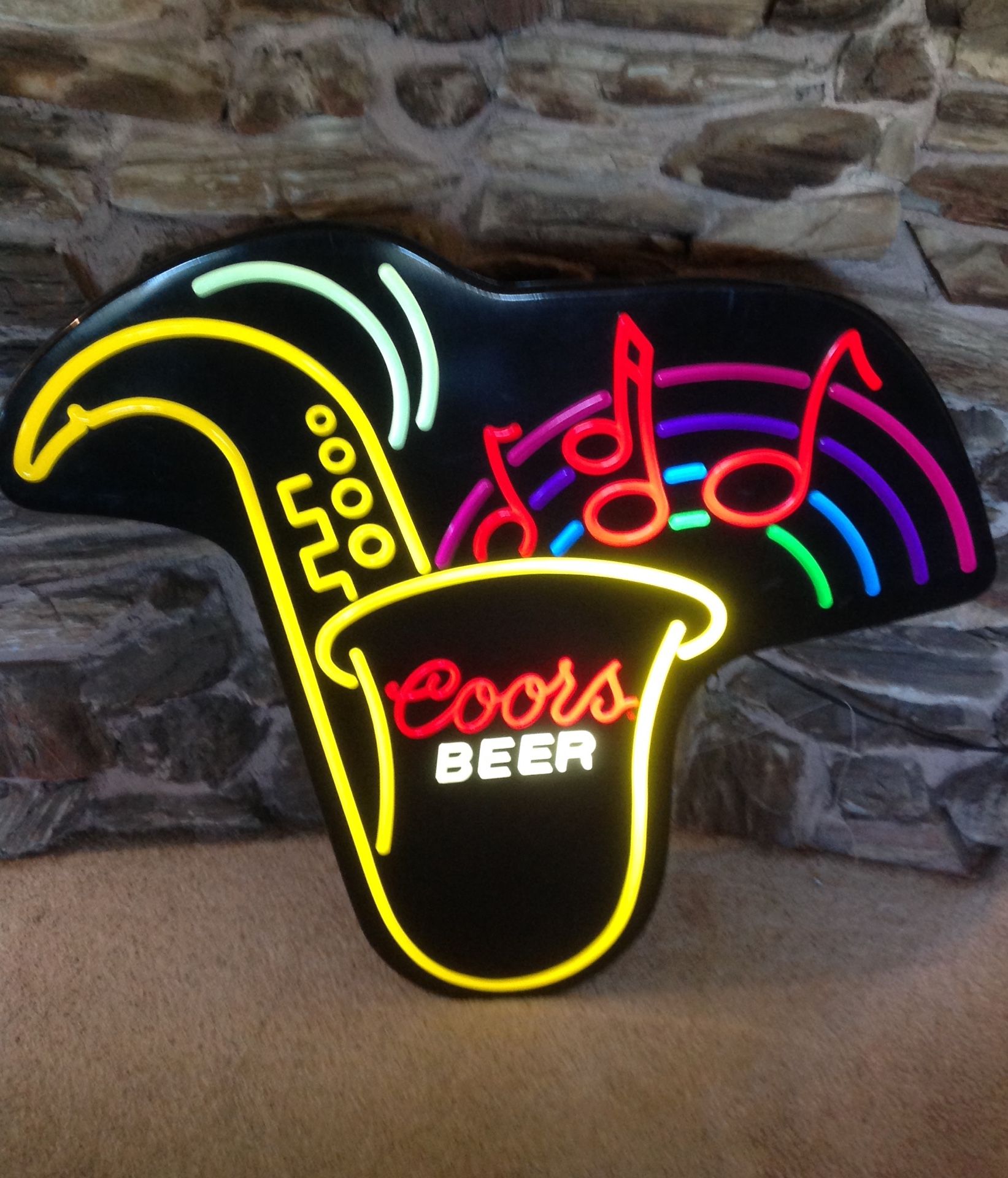 Coors Beer Saxophone sign Light Up Your Night 🎉🎶