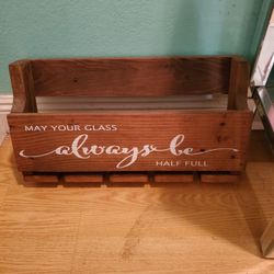 Wine WOODEN RACK..HOLD WINE BOTTLES AND GLASSES..LIKE NEW!