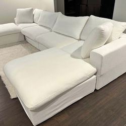 White six piece U-shaped sectional gently used